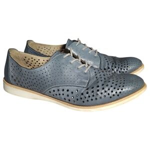 Remonte Oxford Shoes Womens Size 11.5 Cut Out Comfort Blue Formal Leather